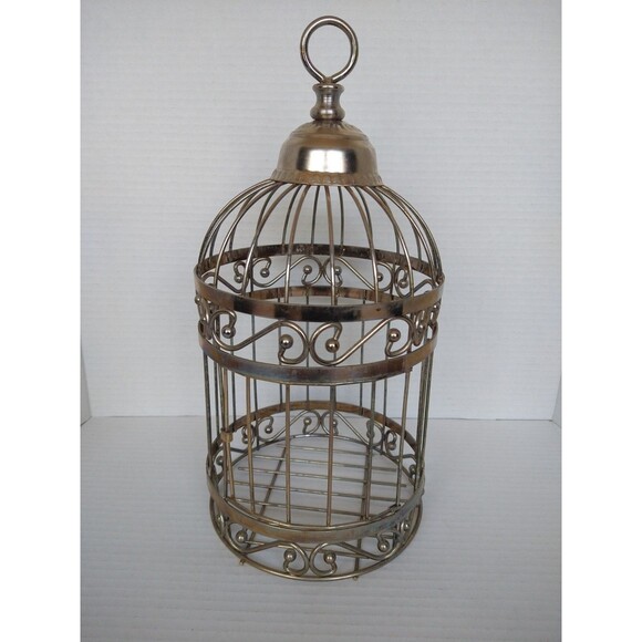 Decorative Metal Bird Cage cottage chic rustic gothic Victorian beach boho - Picture 1 of 15